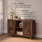 Madia Mid-Century Moderna in Legno Massello con 2 Ante
