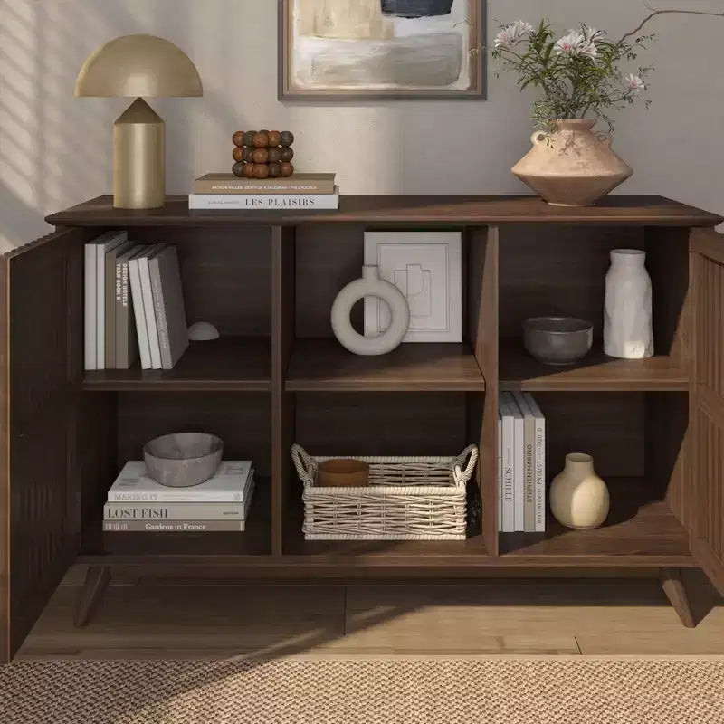 Madia Mid-Century Moderna in Legno Massello con 2 Ante