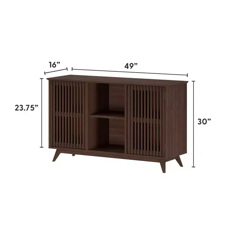 Madia Mid-Century Moderna in Legno Massello con 2 Ante