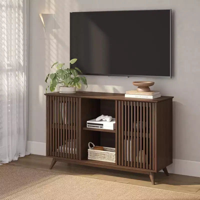 Madia Mid-Century Moderna in Legno Massello con 2 Ante