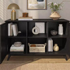 Madia Mid-Century Moderna in Legno Massello con 2 Ante
