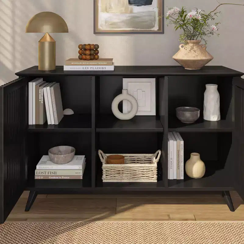 Madia Mid-Century Moderna in Legno Massello con 2 Ante