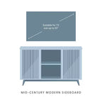 Madia Mid-Century Moderna in Legno Massello con 2 Ante