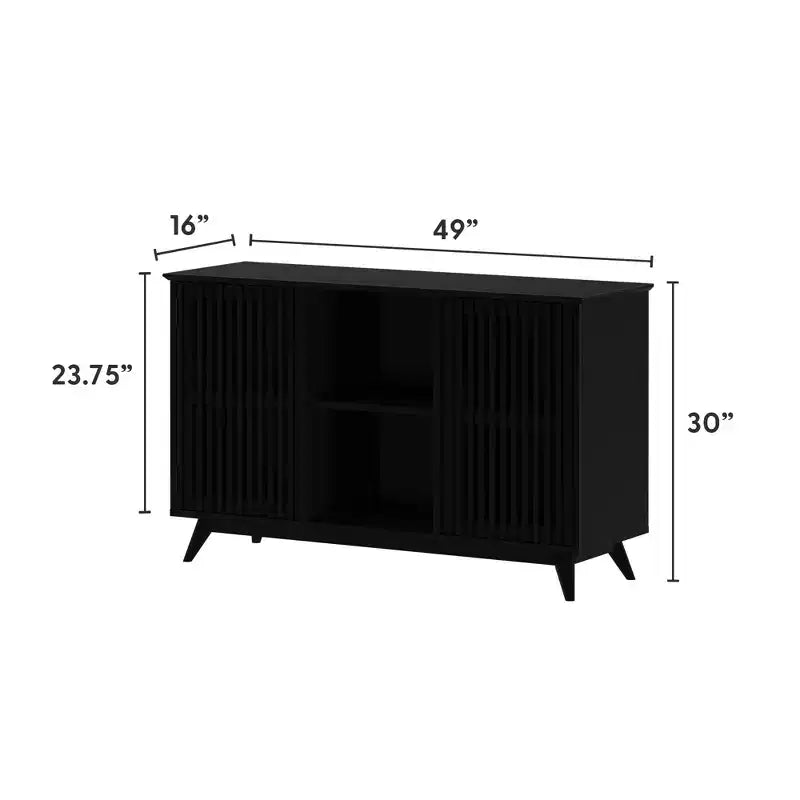 Madia Mid-Century Moderna in Legno Massello con 2 Ante