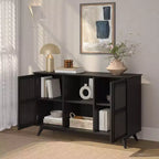 Madia Mid-Century Moderna in Legno Massello con 2 Ante