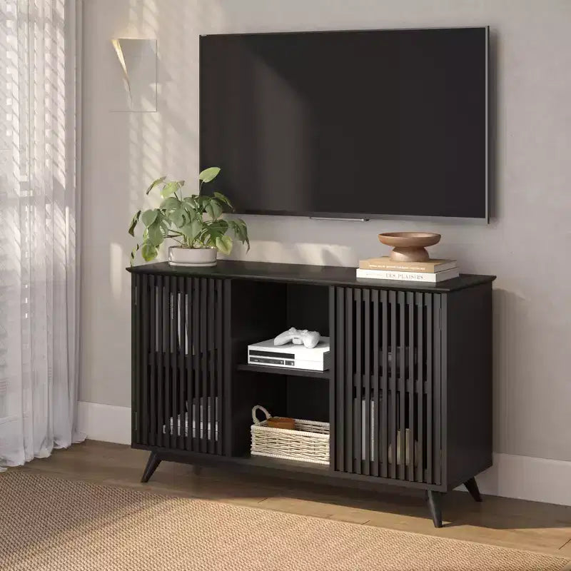 Madia Mid-Century Moderna in Legno Massello con 2 Ante