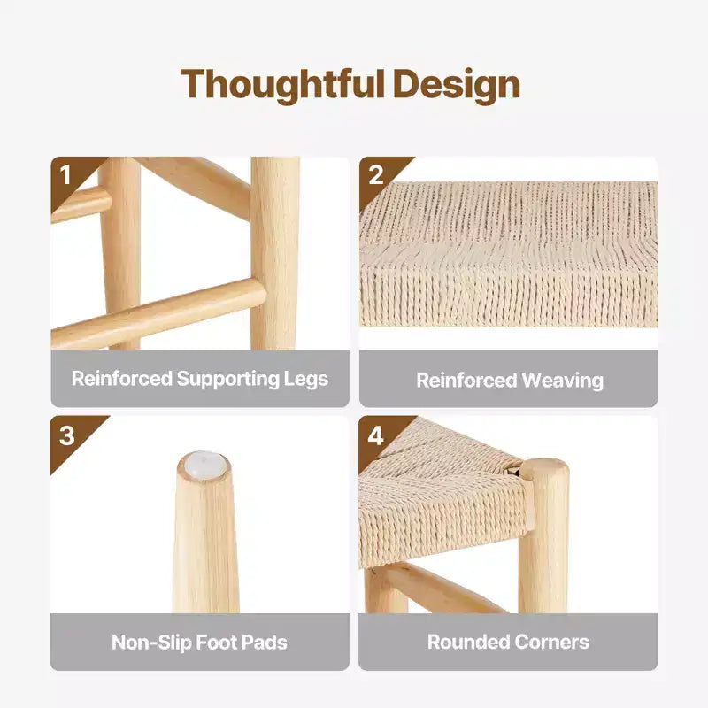 Panca in rattan, panca in rattan di legno da 80 cm