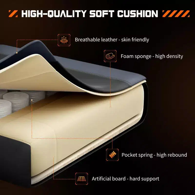 Sedia da Gaming Ergonomica con Poggiapiedi e Comodo Supporto Lombare, Poltrona Reclinabile in Pelle PU con Poggiatesta e Braccioli Fissi