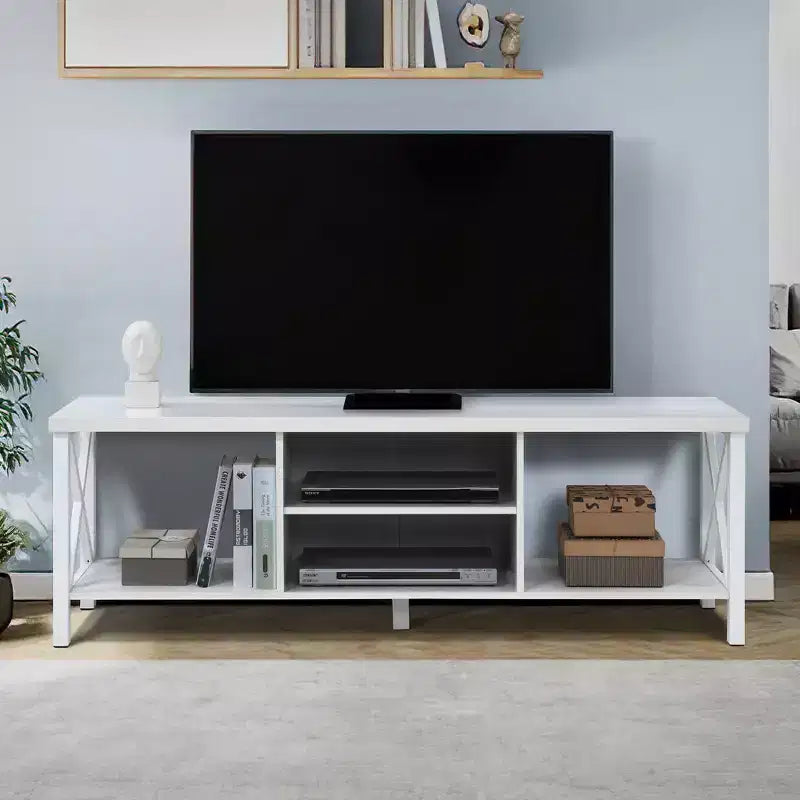 Mobile TV in legno da 58.27 pollici con 4 ripiani, adatto per TV fino a 65 pollici