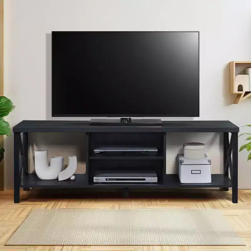 Mobile TV in legno da 58.27 pollici con 4 ripiani, adatto per TV fino a 65 pollici