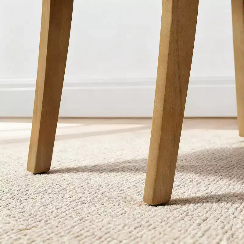 Set di 4 sedie da pranzo Parsons in stile Modern Farmhouse, rivestite in tessuto testurizzato e con gambe in legno massello