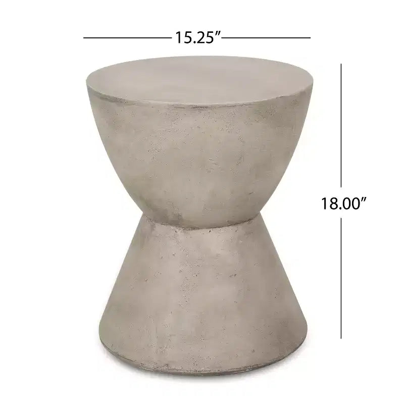 Tavolino da Esterno in Cemento Leggero Design Moderno Scultoreo, Resistente alle Intemperie e Facile da Spostare per Patio, Balcone o Giardino