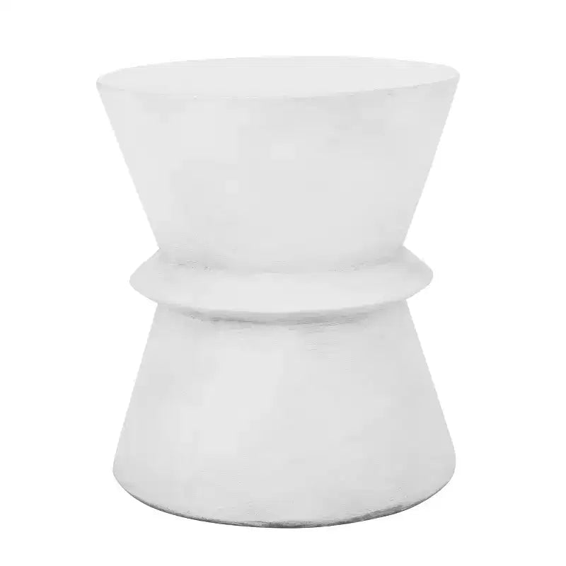 Tavolino da Esterno in Cemento Leggero Design Moderno Scultoreo, Resistente alle Intemperie e Facile da Spostare per Patio, Balcone o Giardino