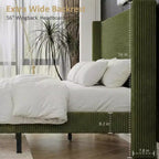Struttura letto imbottita queen size con piattaforma