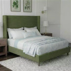 Struttura letto imbottita queen size con piattaforma