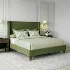 Struttura letto imbottita queen size con piattaforma