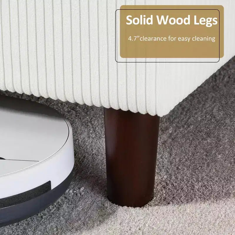 Struttura letto imbottita queen size con piattaforma