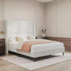 Struttura letto imbottita queen size con piattaforma