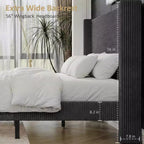 Struttura letto imbottita queen size con piattaforma