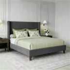 Struttura letto imbottita queen size con piattaforma