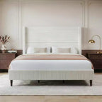 Struttura letto imbottita queen size con piattaforma
