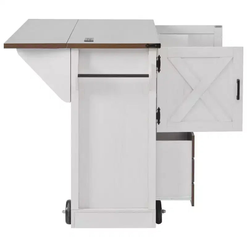 Carrello da Cucina Pieghevole 54 Farmhouse con Ruote Grandi per Cucina o Sala da Pranzo-Panipeachy