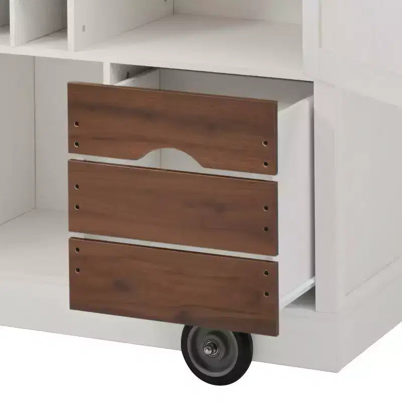 Carrello da Cucina Pieghevole 54 Farmhouse con Ruote Grandi per Cucina o Sala da Pranzo-Panipeachy
