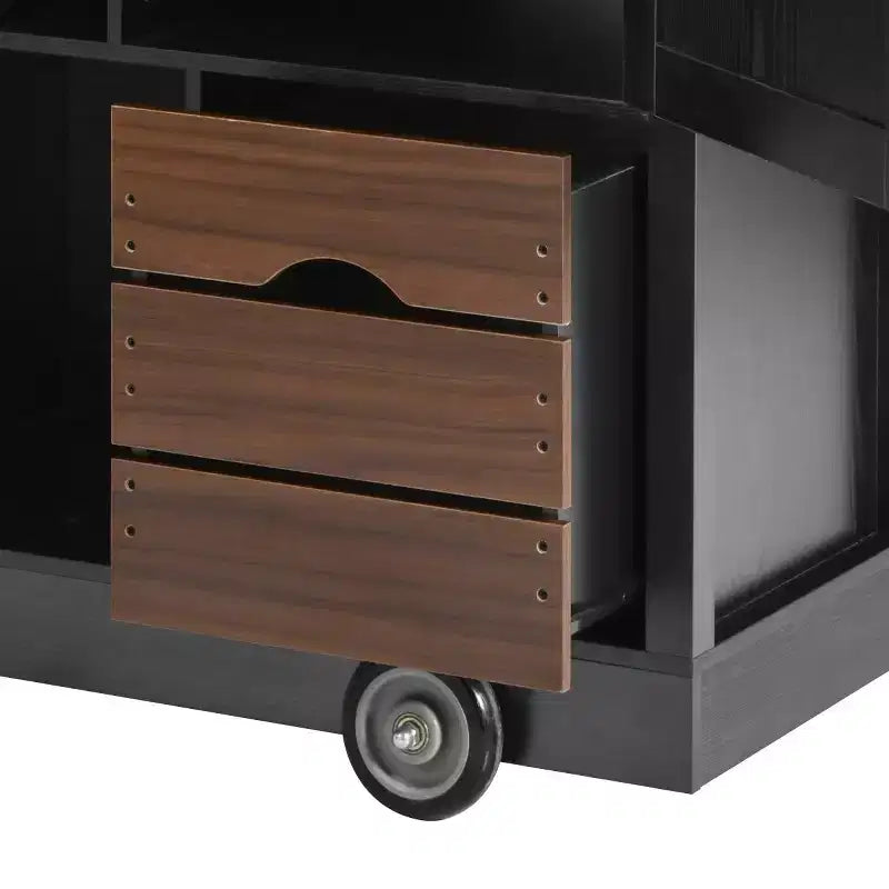 Carrello da Cucina Pieghevole 54 Farmhouse con Ruote Grandi per Cucina o Sala da Pranzo-Panipeachy