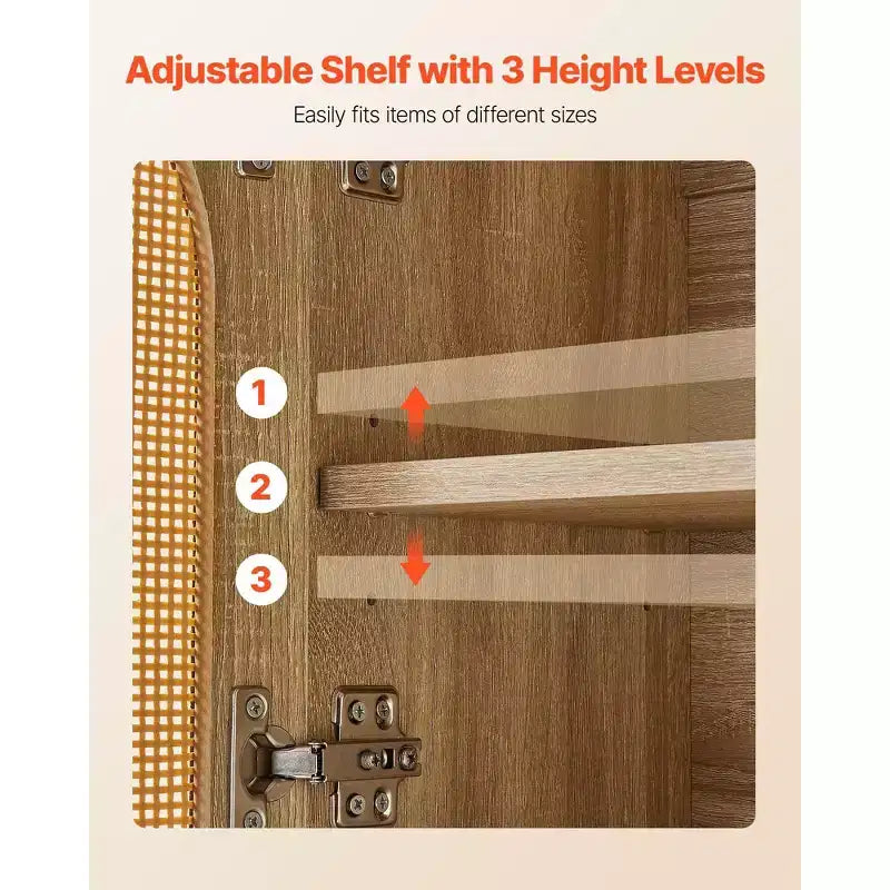 Mobiletto portaoggetti da bagno da parete con 2 ante, ripiano regolabile e scomparto aperto, bianco