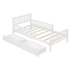 Letto a piattaforma in legno per letto singolo con sponde e due cassetti portaoggetti