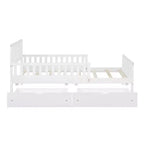 Letto a piattaforma in legno per letto singolo con sponde e due cassetti portaoggetti