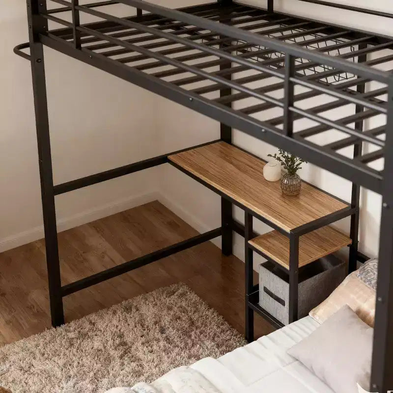 Letto a Castello a L con Struttura in Metallo Moderno Benson, Singolo su Singolo