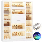 Scarpaia in legno con luci LED, Organizer Armadio Indipendente