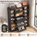 Scarpaia in legno con luci LED, Organizer Armadio Indipendente