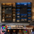 Scarpaia in legno con luci LED, Organizer Armadio Indipendente