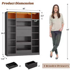 Scarpaia in legno con luci LED, Organizer Armadio Indipendente