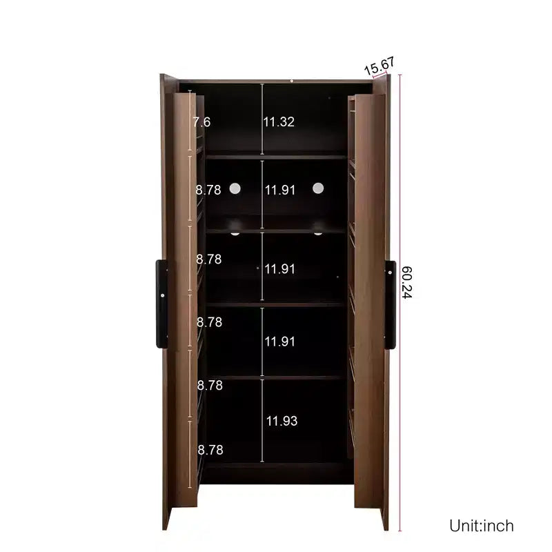Mobile da Cucina Dispensa da 160 cm con Ante e Ripiani, Armadio Contenitore Indipendente per Sala da Pranzo, Credenza