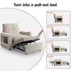 Poltrona Letto 3 in 1, Divano Letto Trasformabile Estraibile Largo 108 cm
