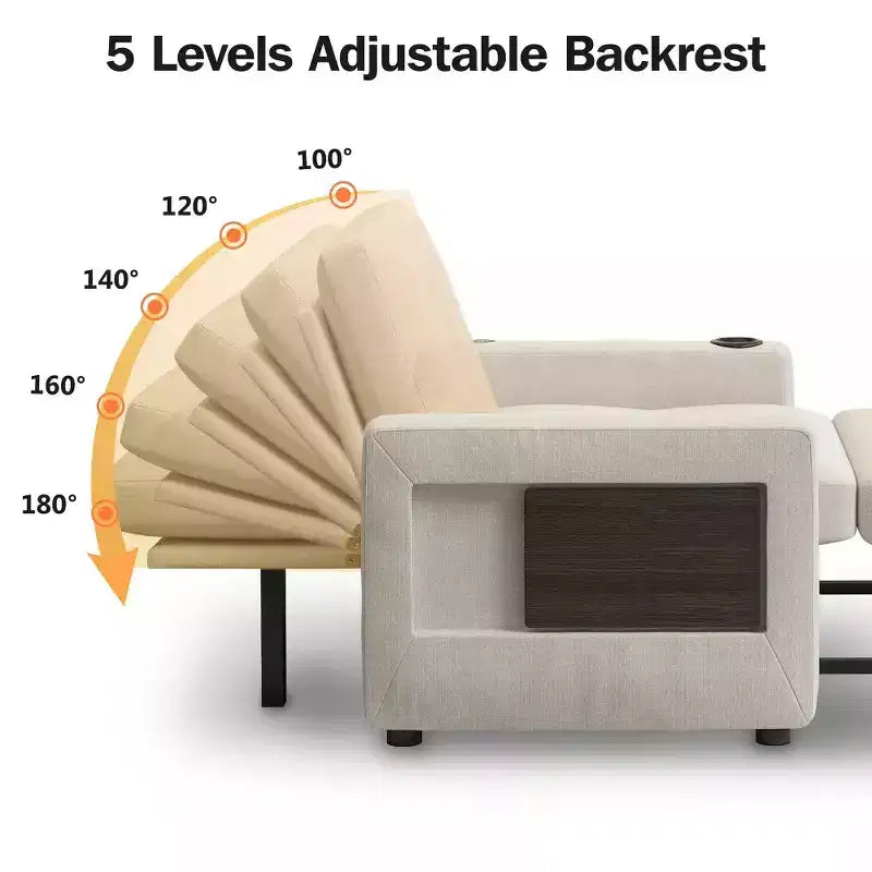Poltrona Letto 3 in 1, Divano Letto Trasformabile Estraibile Largo 108 cm