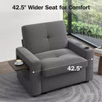 Poltrona Letto 3 in 1, Divano Letto Trasformabile Estraibile Largo 108 cm