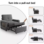 Poltrona Letto 3 in 1, Divano Letto Trasformabile Estraibile Largo 108 cm