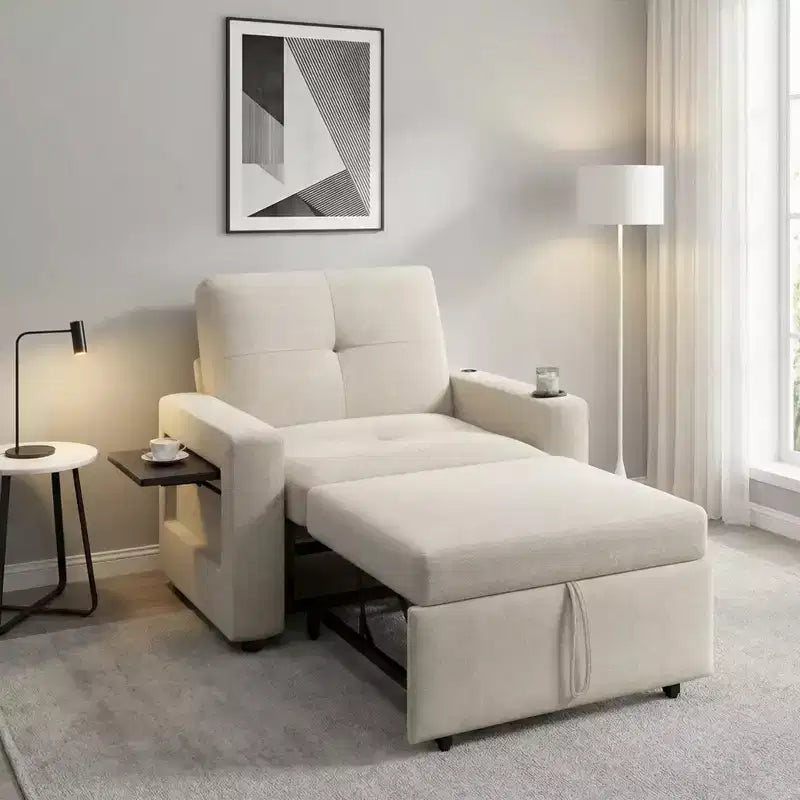 Poltrona Letto 3 in 1, Divano Letto Trasformabile Estraibile Largo 108 cm