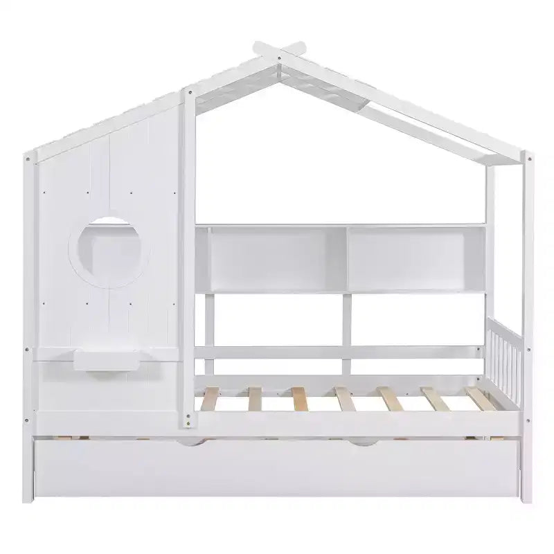 Letto a casetta una piazza con letto estraibile Design Moderno per Bambini