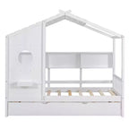 Letto a casetta una piazza con letto estraibile Design Moderno per Bambini