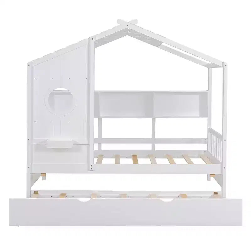 Letto a casetta una piazza con letto estraibile Design Moderno per Bambini