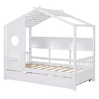 Letto a casetta una piazza con letto estraibile Design Moderno per Bambini
