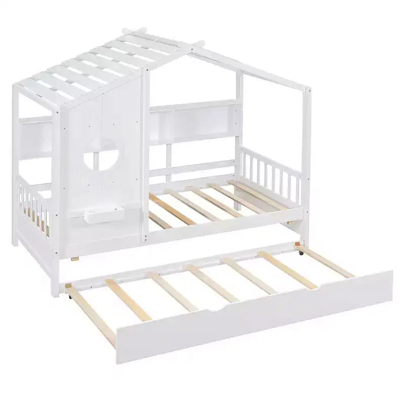 Letto a casetta una piazza con letto estraibile Design Moderno per Bambini