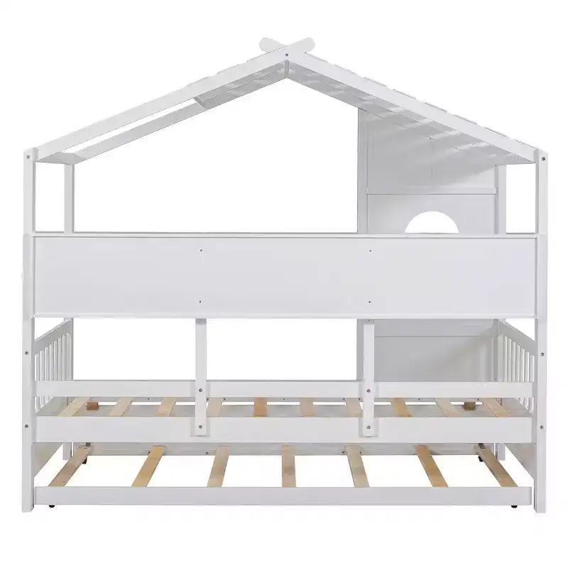 Letto a casetta una piazza con letto estraibile Design Moderno per Bambini