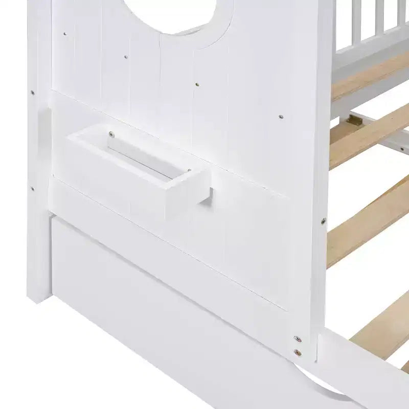 Letto a casetta una piazza con letto estraibile Design Moderno per Bambini