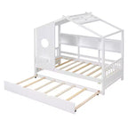 Letto a casetta una piazza con letto estraibile Design Moderno per Bambini